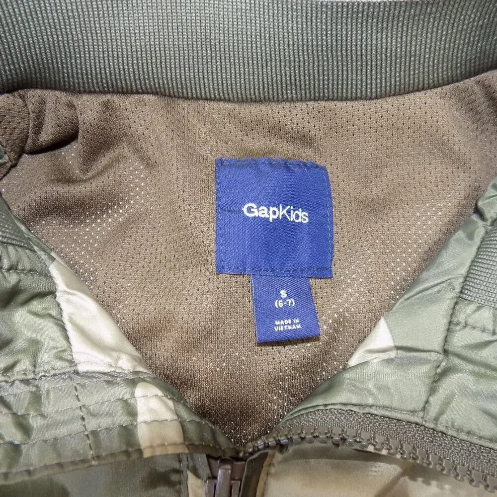 gap kids zip up lightweight jacket with hood pockets camo spring